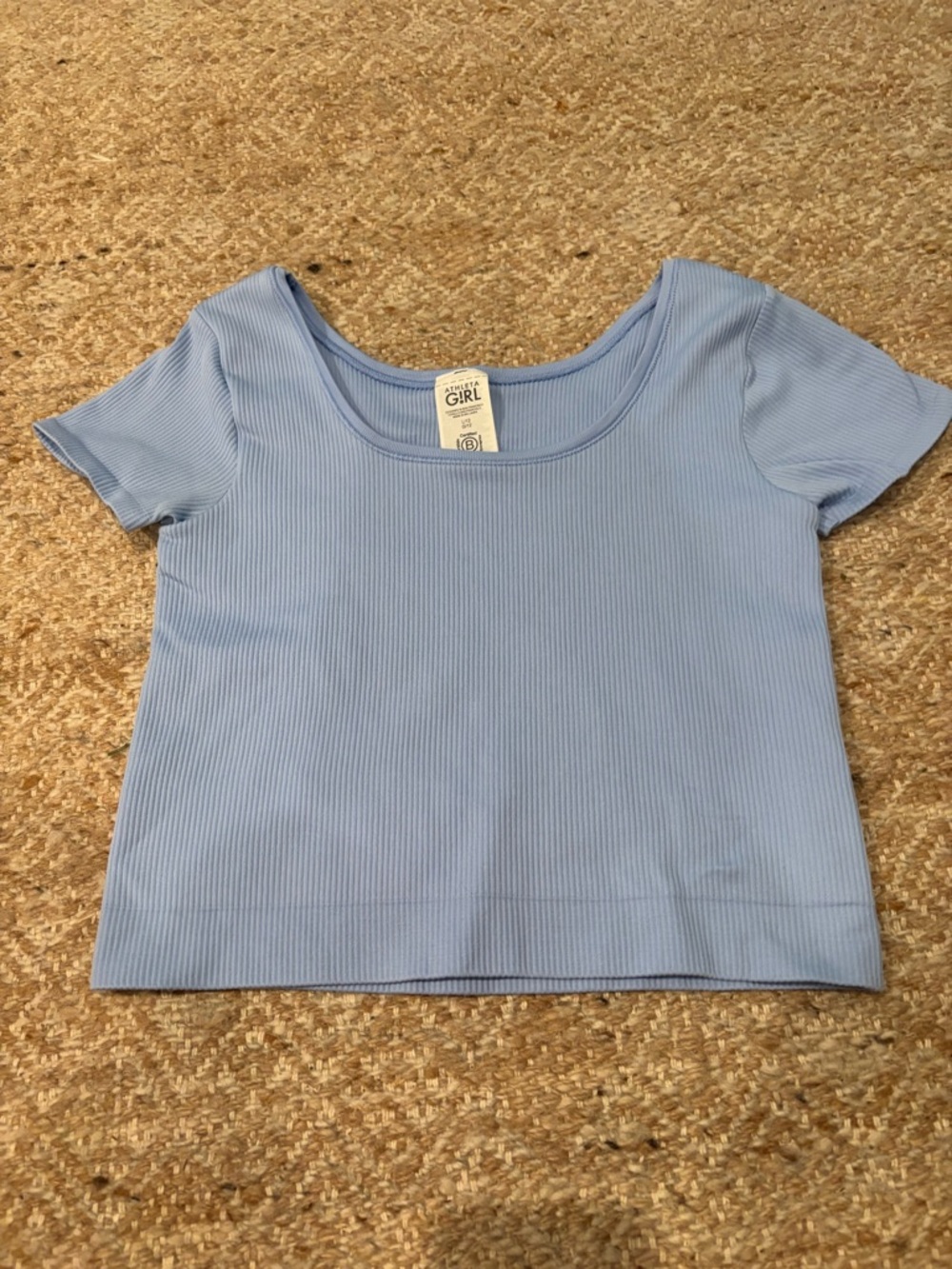 Athleta girl light blue ribbed tee